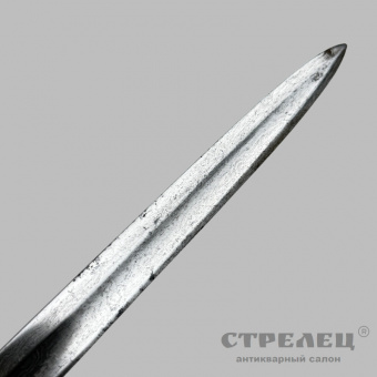 фото — шпага прусская пехотная офицерская с украшенным клинком, 19 век